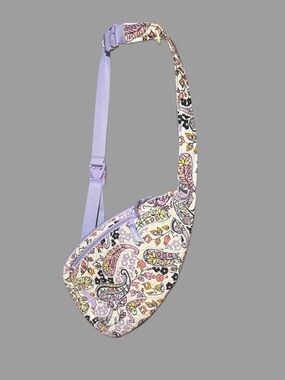 Vera Bradley Cream and Purple Paisley Crossbody Sling